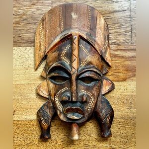 Wall Decor Art - Vintage African Ghana Wood Mask
